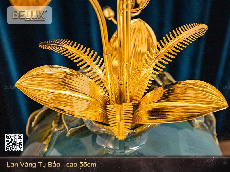 Chậu lan vàng tụ bảo mạ vàng 24k&nbsp;